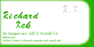 richard kek business card